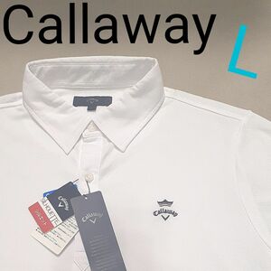 【新品未使用タグ付き】キャロウェイ　Callaway　半袖ポロシャツ　 白　メンズL　ゴルフ