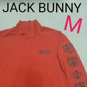 【超美品】JACK BUNNY ジャックバニー　 ハイネック モックネックシャツ ストレッチ タートルネック　ゴルフ　メンズM