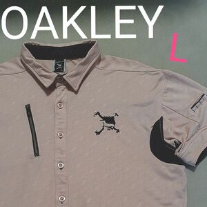 【訳有】オークリー　OAKLEY　 半袖ポロシャツ ポロシャツ GOLF ゴルフ 半袖 吸汗速乾　メンズL　スカル