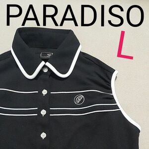 【超美品】PARADISO　ノンスリーブ　ゴルフ　刺繍ロゴ　レディースL