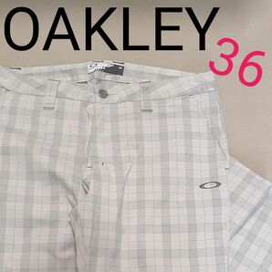 【超美品】OAKLEY　オークリー　 GOLF ゴルフパンツ チェック柄 サラサラ生地　メンズ36