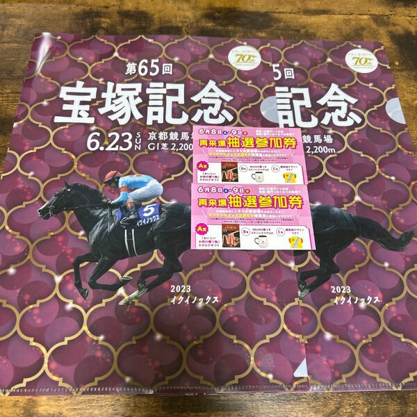 京都競馬場　宝塚記念　クリアファイル　参加券　２セット