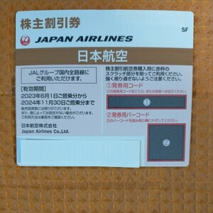 JAL株主優待割引券 1枚　有効期限2024年11月30日まで　 番号通知対応　即決