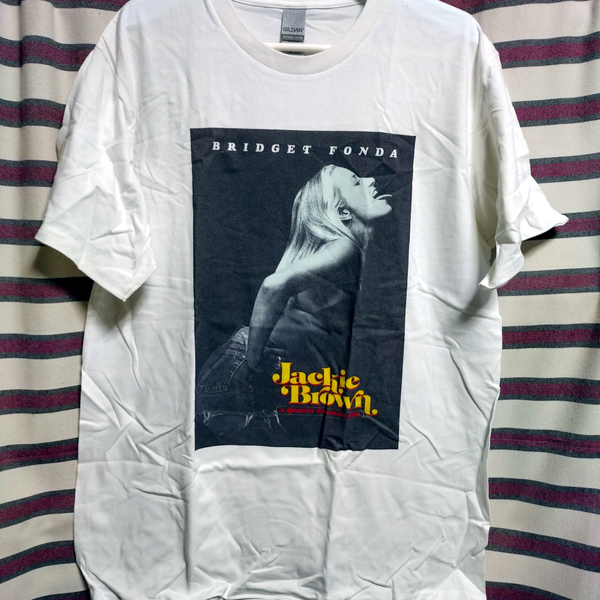 【新品/送料無料】映画『ジャッキーブラウン』(Jackie Brown）BIGプリント Tシャツ【 白 Lサイズ 】 クエンティンタランティーノ