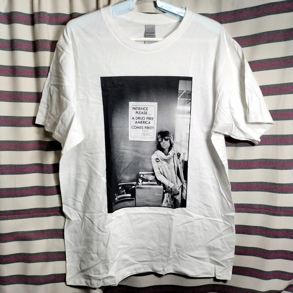 Keith Richards Tシャツ キースリチャーズ【 L 】 patience a drug free america ローリングストーンズ ROLLING STONES★送料無料/新品