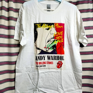 新品/送料無料◇ローリングストーンズ The Rolling Stones BIGプリントTシャツ LOVE YOU LIVE【XLサイズ】アンディウォーホル ANDY WARHOL