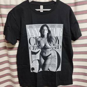 シンディクロフォード（Cindy Crawford) 『ヴァニティフェア（Vanity Fair）』黒 Lサイズ BIGプリントTシャツ 新品★PLAYBOY プレイボーイ