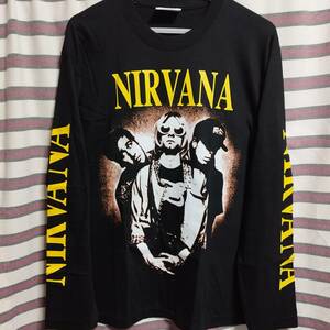 人気柄★ ニルヴァーナ/NIRVANA　ロンＴ　長袖シャツ 【Lサイズ】☆ バックプリント有 バンドT　新品