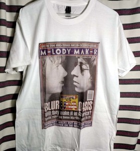 OASIS vs BLUR Tシャツ◇オアシス ブラー 1995年12月号『MELODY MAKER』表紙プリントTシャツ ゴリラズ Gorillaz　Liam Noel Gallagher
