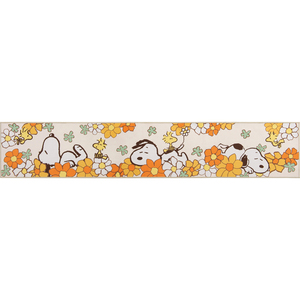 * snoopy flower fully / orange * character long mat 45×240cm kitchen mat 240cm Miffy goods adult stylish 