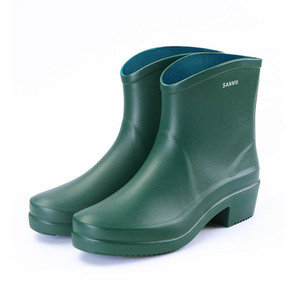 * green * 36(23cm) rain boots lady's Short mail order stylish simple rain shoes boots boots short waterproof slipping stop 