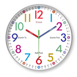 ☆ タイプA ☆ 知育時計 nack2100 知育時計 静か 時計 アナログ 静音 壁掛け 掛け時計 壁掛け時計 学習時計 アナログ時計