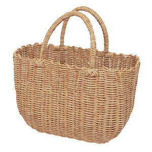 * marble natural wood * PP marble bag basket bag vinyl tote bag basket bag vinyl bag lady's yukata bag 