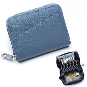 * голубой * RFID натуральная кожа футляр для карточек кошелек для мелочи . имеется большая вместимость ycase5003 RFID натуральная кожа футляр для карточек кошелек для мелочи . ячейка для монет большая вместимость карта inserting 