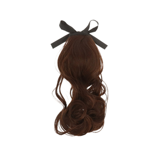 * dark brown wig long ponytail mail order ek stereo attaching wool ponytail wig to coil wool lady's hair care natural 