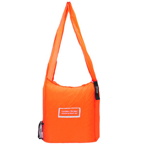 ☆ オレンジ エコバッグ 折りたたみ コンパクト 簡単 通販 くるくる収納ロールバッグ メンズ レディース 男女兼用 ショルダーバッグ サブ