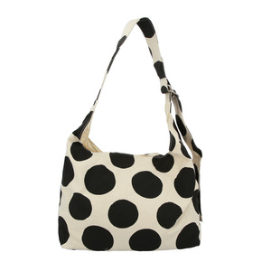 * 6-5. dot WHITE mother's bag shoulder mail order stylish lady's shoulder bag brand bar n door canvas cloth casual .