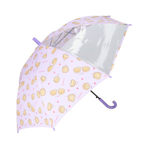 * hedgehog lavender * mofmofmofmof woman . print long umbrella 1 koma POE 55cm child umbrella 55cm girl Kids long umbrella one touch Jump umbrella 