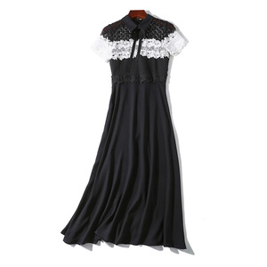 ☆ ブラック ☆ Lサイズ ☆ パーティードレス 花柄 レース mmpdress1214a パーティードレス フォーマルドレス ワンピース ドレス 袖あり