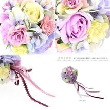 ☆ パープル ☆ ボールアレンジパープル 造花 お供え花 アレンジメント お供え 花 アーティフィシャルフラワー 仏花 花束 アレンジ_画像10