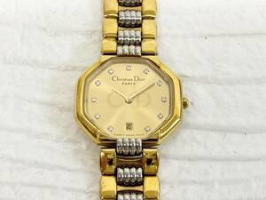 B517-T23-632 * Christian Dior Christian Dior наручные часы Date кварц D48-133 Gold Gold циферблат женский неподвижный ⑥