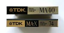 0509-5 未開封 TDK メタルカセットテープ2本（MA40:1本、MA-X74:1本）METAL TYPE Ⅳ_画像3