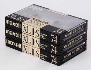524-5 unopened [maxell XLⅡ-S 74]3ps.@( Hitachi mak cell * high position * cassette tape )