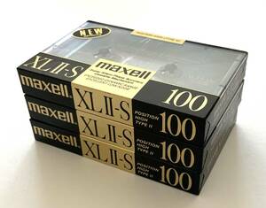 518-2 unopened [maxell XLⅡ-S 100]3 pcs set ( Hitachi mak cell * high position * cassette tape )