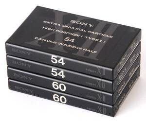 529-5 未開封『SONY X-Ⅱ』54分x2本、60分x2本、計4本（ハイポジション・カセットテープ）