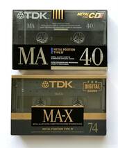 0509-5 未開封 TDK メタルカセットテープ2本（MA40:1本、MA-X74:1本）METAL TYPE Ⅳ_画像1