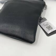 1円【新品未使用タグ付き】入手困難品 アルマーニエクスチェンジ ARMANI EXCHANGE ショルダーバッグ サコッシュ 斜め掛け メンズ レザー 黒_画像6