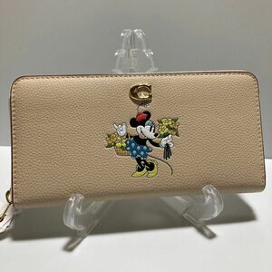 DISNEY X COACH 長財布　ミニーマウス　アコーディオン　ジップ　ウォレット