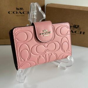 COACH 二つ折り財布 CM241 ピンク アウトレット レディース