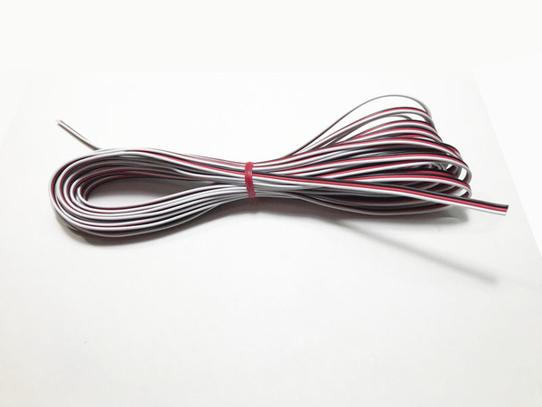 FUTABA色 WRB(白赤黒)高品質22AWGケーブル 10m切り売り(10m+5cm)