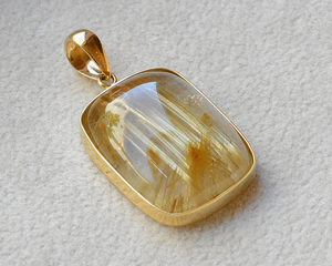 18 gold frame rutile entering quartz * pendant affordable goods 