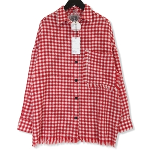 未使用 destin デスティン RIROBAN BANDANA SHIRT riroban-bandana-woman-A22 長袖チェックシャツ フランネル レディース RED M 71009239