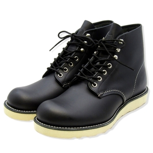 未使用 REDWING レッドウィング US9D 27cm 6インチ クラシックラウンド 8165 13年製 ワークブーツ ブラック クローム 35003149