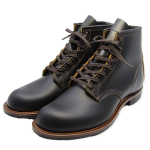 未使用 REDWING レッドウィング US9.5D 27.5cm ベックマン 9060 茶芯 フラットボックス プレーントゥ 黒 クロンダイク 35003160