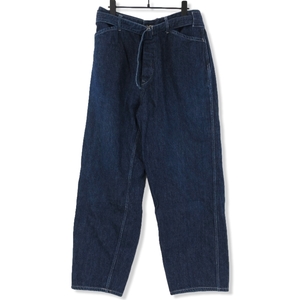 COMOLI コモリ ベルテッドパンツ R01-03011 20SS BELTED DENIM PANTS デニム ワイド コットン 日本製 インディゴ 2 71009353