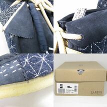 未使用 CLARKS ORIGINALS クラークス UK10G Wallabee Boot SASHIKO 26169152 ワラビーブーツ 刺し子 ネイビー 紺 35003172_画像8