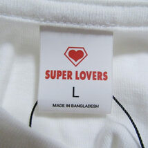 未使用 SUPER LOVERS スーパーラヴァーズ 半袖Tシャツ プリント ロゴ Tee コットン ホワイト 白 L 27105985_画像4