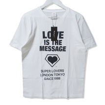 未使用 SUPER LOVERS スーパーラヴァーズ 半袖Tシャツ プリント ロゴ Tee コットン ホワイト 白 L 27105985_画像1