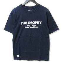 WTAPS ダブルタップス 半袖Tシャツ PHILOSOPHY プリント Tee ネイビー 2 27105952_画像1