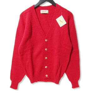 未使用 GLENGAIR グレンゲア ウール ニット カーディガン WOOL KNIT CARDIGAN L/S Vee Cardigan 英国製 レッド 38 27105971