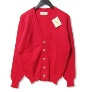 未使用 GLENGAIR グレンゲア ウール ニット カーディガン WOOL KNIT CARDIGAN L/S Vee Cardigan 英国製 レッド 38 27105972