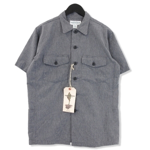  unused SASSAFRASsasaflas short sleeves shirt SF-232019 GARDENER HALFga-tena- half gray S tag attaching 22000772