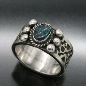 Sunshine Reeves Navajo group ring turquoise sunshine Lee bs stamp Work ring 25 number 28007648