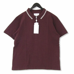 未使用 Maison Margiela メゾンマルジェラ 半袖ポロシャツ S51GL0044 S24510 M LOGO POLO SHIRT Mロゴ ワイン L 30012759