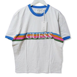  прекрасный товар GUESS × A$AP Rocky Guess короткий рукав футболка Ringer Tee Lynn ga- вышивка белый L 27106090