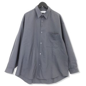 美品 Graphpaper グラフペーパー Vist Wool Oversized L/S Regular Collar Shirt GM214-50009 ウール オーバーサイズ グレー F 22000839